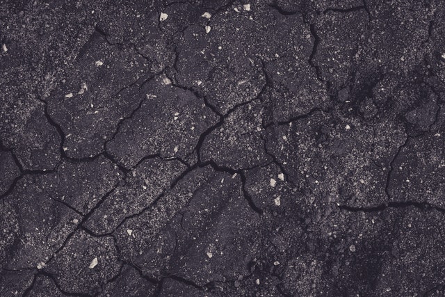 Cracked road on driveway